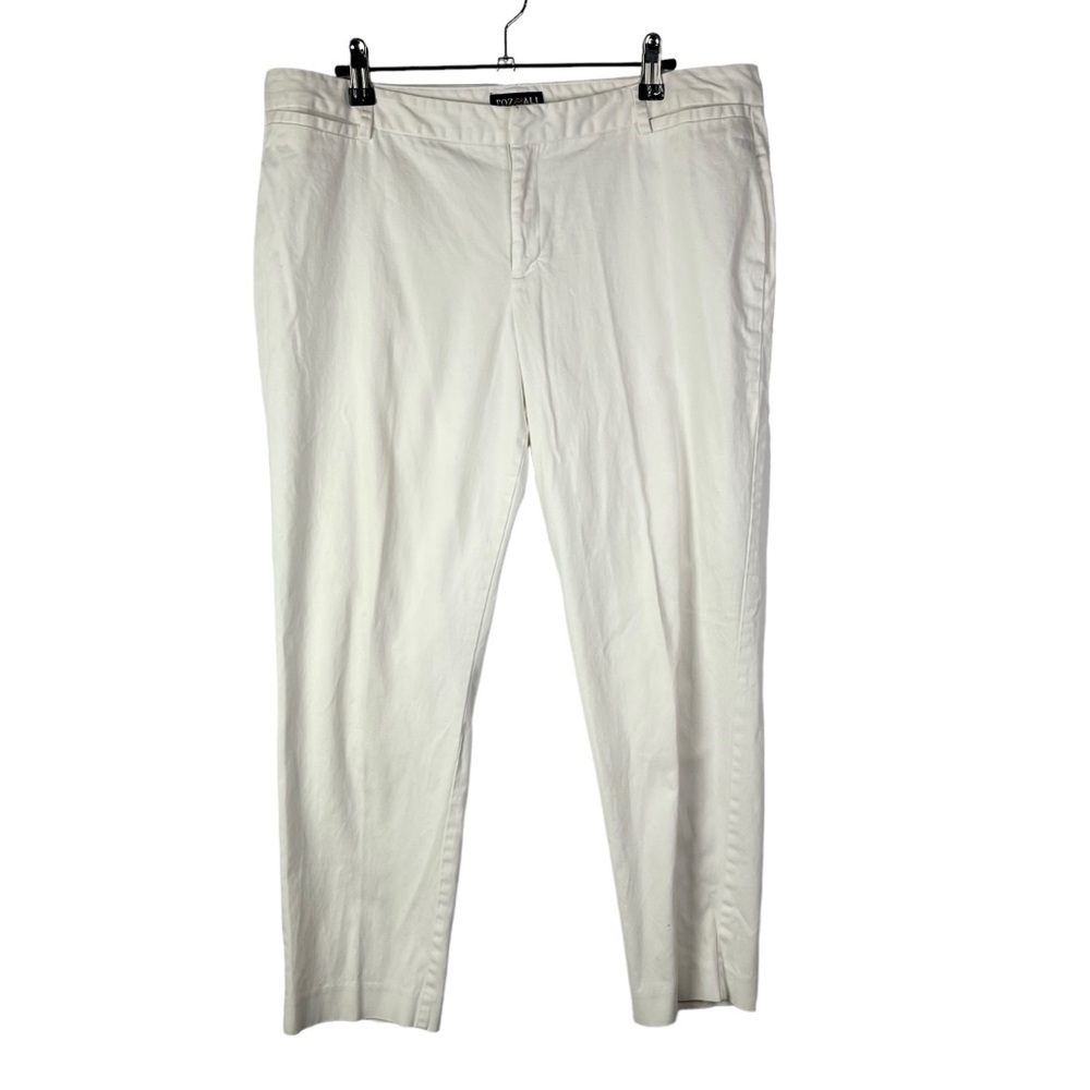 Roz & Ali White Smart Fit Straight‎ Leg Pants 14
